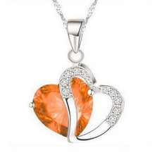 Load image into Gallery viewer, 2018 Fashion Women Heart Crystal Rhinestone Silver Chain Pendant Necklace Jewelry collares largos de moda 2018
