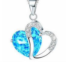 Load image into Gallery viewer, 2018 Fashion Women Heart Crystal Rhinestone Silver Chain Pendant Necklace Jewelry collares largos de moda 2018