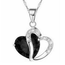 Load image into Gallery viewer, 2018 Fashion Women Heart Crystal Rhinestone Silver Chain Pendant Necklace Jewelry collares largos de moda 2018