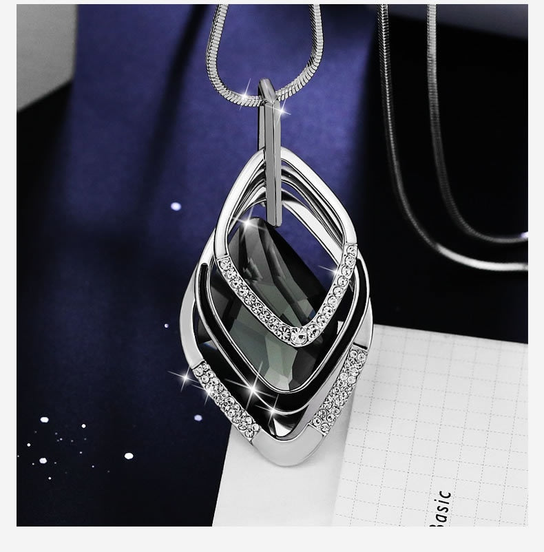 2018 Fashion long section sweater chain necklace Fine jewelry Crystals from Swarovski female hanging Woman Wedding jewelry