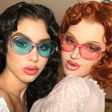 Load image into Gallery viewer, 2023 Glasses Colors Oval Crystal Sunglasses Women Cool Brand Designer  Glitter Lens Female Party Glasses oculos de sol f