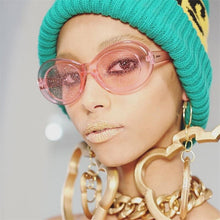Load image into Gallery viewer, 2023 Glasses Colors Oval Crystal Sunglasses Women Cool Brand Designer  Glitter Lens Female Party Glasses oculos de sol f