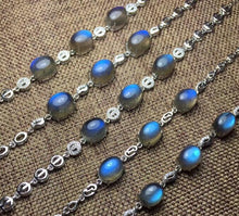 Carica l'immagine nel visualizzatore di Gallery, 2018 Hot New Fashion 925 argento Ametista pietra di luna inl Bracciale di apertura Pietra d'uva Donne Citrino Gioielli Regalo Bracciali donna 