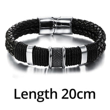 Load image into Gallery viewer, 2018 Hot Selling Handmade Genuine Leather Weaved Double Layer Man Bracelets Casua Bicycle Motorcycle Delicate Co Men Jewelry
