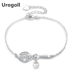 2018 Hot Summer Sale S925 sterling silver bracelet Fashion female zircon love heart shape pearl jewelry for Women Crystal GIft