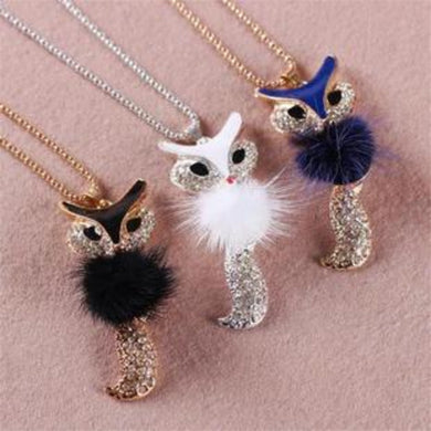 2018 Hot fashion charm fox copper collar sequin pendent Choker long necklace For Women retro Jewelry wedding sweater chain