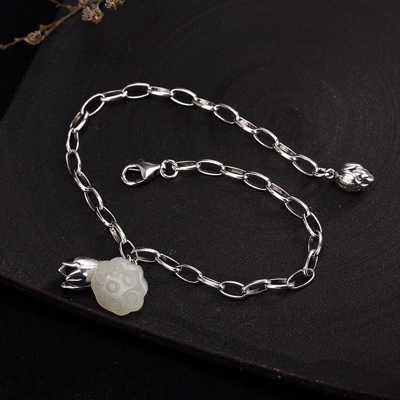 2018 Kehribar Women Bracelet Mosaic Hetian Lotus Thai Restoring Ancient Ways Bracelet Wholesale High-grade Joker Woman Model