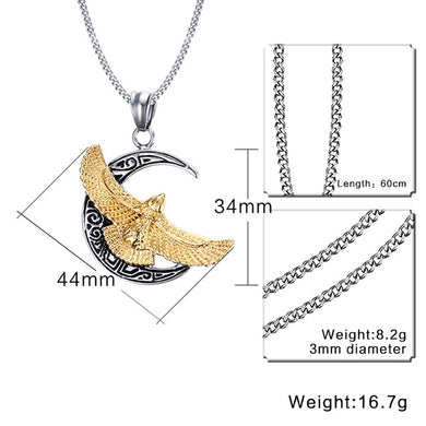 2018 Kolye Moana Rushed Collares Maxi Necklace Collier Men's Ha Gold-color Eagle Pendant Biker Free 24inch Chain Homens Colar