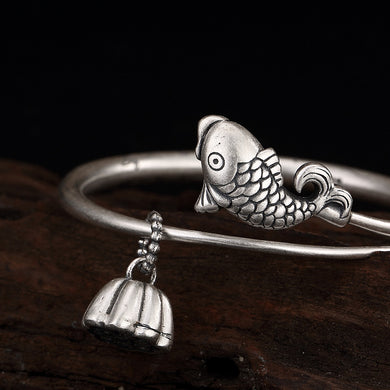 2018 Limited Offer Women Bangle S990 Fine Carp Restoring Ancient Ways Ms Lotus Bracelet Adjustable Wholesale High-grade