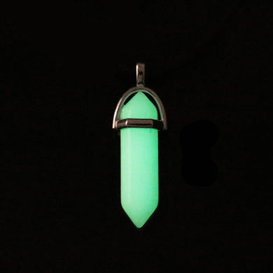 2018 Luminous Stone Fluorescent Hexagonal Column Necklace Natural Crystal Gem Stone Pendant Leather Chains Necklace