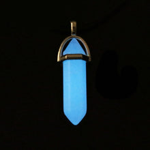 Load image into Gallery viewer, 2018 Luminous Stone Fluorescent Hexagonal Column Necklace Natural Crystal Gem Stone Pendant Leather Chains Necklace