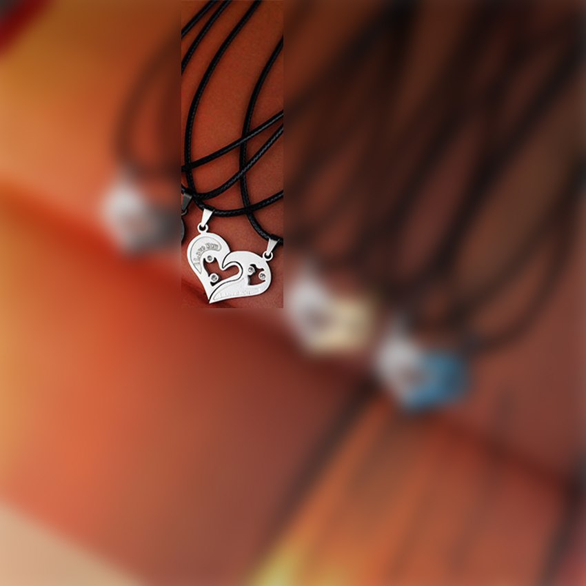 2018 Maxi Necklace Collares Mens Chain Heart Love Necklaces For Couples Korean Ladies Fashion Paired Suspension Pendants Model