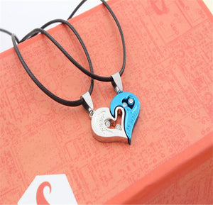 2018 Maxi Necklace Collares Mens Chain Heart Love Necklaces For Couples Korean Ladies Fashion Paired Suspension Pendants Model