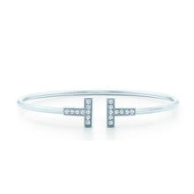Load image into Gallery viewer, 2018 NEW Fashion Design Tiff Zircon 925 Streling Silver Bracelets Women Brand Charm Bangles Cuff Female Fine Jewelry Gift