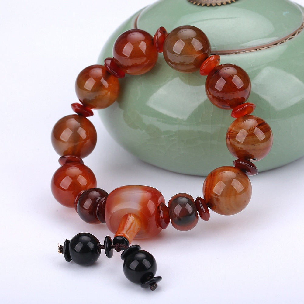2018 Natural Stone Bracelets For Women Men Yoga Red Agate Beads Charm Bracelet Classic Agate Bracelet Chinese Charm Gift Jewelry
