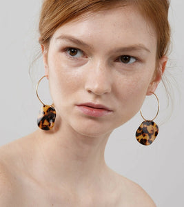 2018 New Acetate Board Resin Acrylic Earrings for Women Circular Circle Geometry Shape European American Leopard Print Earrings