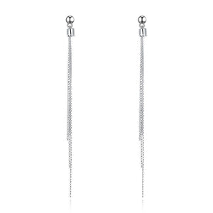 2018 New Arrival 925 Sterling Silver Long Hanging Tassel Earrings for Women Romantic Anniversary Birthd Gift Fine Jewelry