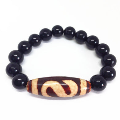2018 New Arrival Agate Bracelet Fortune Men/Money Hook Dzi Beads Amulet Tibetan Dzi Beads Bracelet for Men and Women Bring Lucky