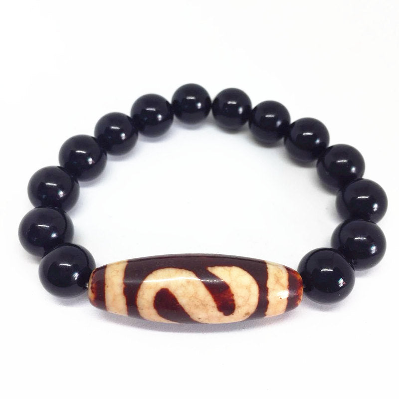 2018 New Arrival Agate Bracelet Fortune Men/Money Hook Dzi Beads Amulet Tibetan Dzi Beads Bracelet for Men and Women Bring Lucky