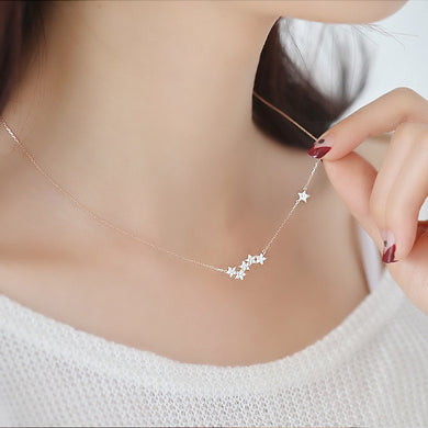 2018 New Arrival Fashion Silver Color Star Pendants Necklaces Collar Choker Necklace For Women de Plata collier femme Jewelry