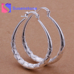 2018 New Arrival Fashion Silver Earings Small Oval Rhombus Earrings for Women Freeshipping