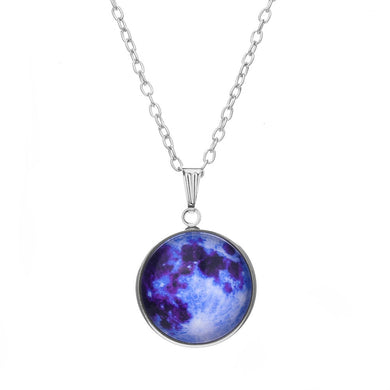 2018 New Arrival Glowing Jewelry Full Moon Necklace Handmade Glass Dome Lunar Eclipse Necklace Glow in the dark Pendant Jewelry