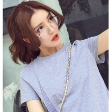Load image into Gallery viewer, 2022   Metal Frame Eyewear  Big Round Thick Alloy Clear Lens Pink Glasses Frames gafas Spectacles Oculs L3
