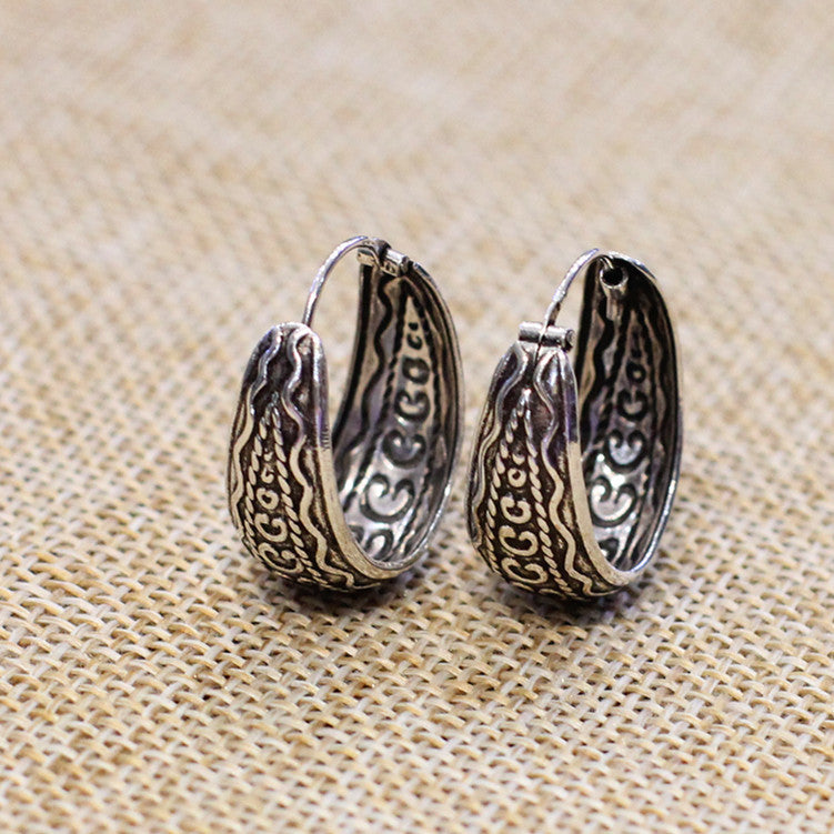 2018 New Arrival Real Ammonite, Ammolite Brinco Thailand Pure Manual Craft Thai Antique S925 Earrings
