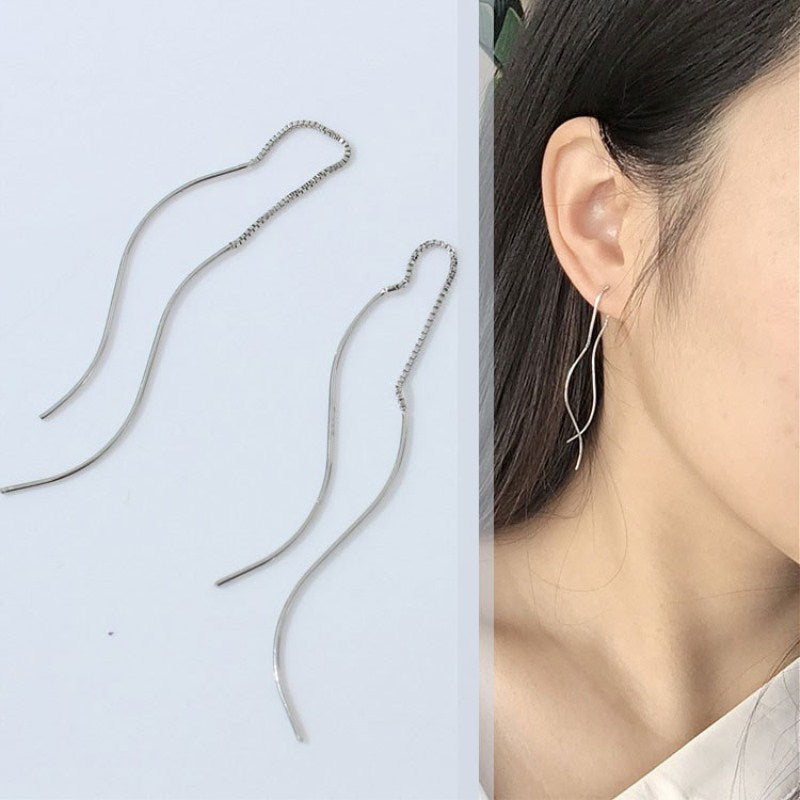2018 New Arrival Women S Shape Drop Earrings Simple Fashion Ear Jewelry For Girls Long Tassels Brincos boucle d'oreille