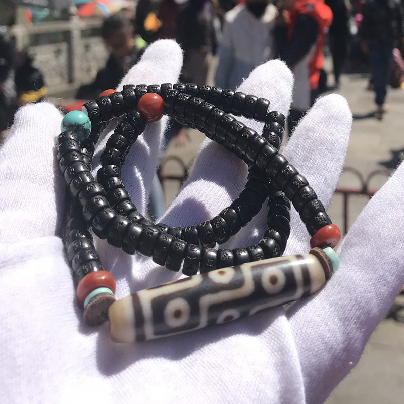 2018 New Arrival tibetan dzi bead old agate Necklace Tencel amulet gzi antique tibet for Men & Women Jewelry