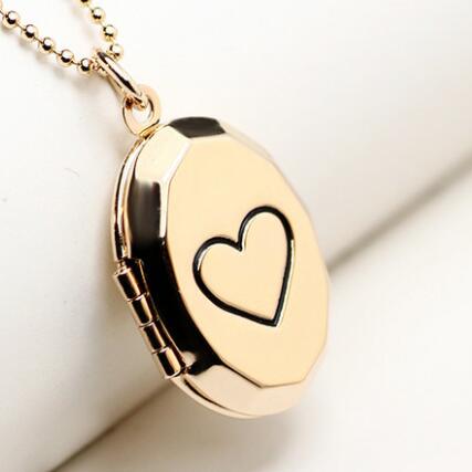 2018 New Brand Window Design Lovers Photo Frame Open Heart Locket Pendant Necklace For Birthd Valentines Gift