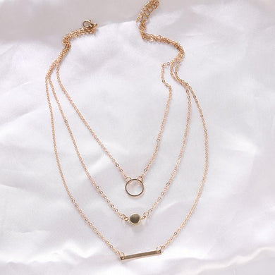 2018 New Choker Fashion Wild Aperture Metal Rods Necklace Gold Silver Layered Necklace For Women Charm Gift Jewellery