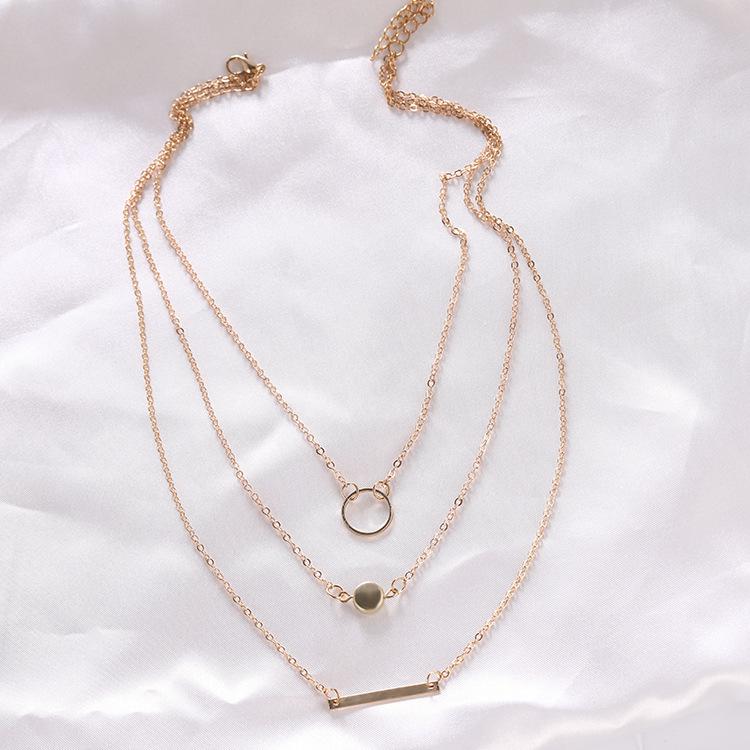 2018 New Choker Fashion Wild Aperture Metal Rods Necklace Gold Silver Layered Necklace For Women Charm Gift Jewellery
