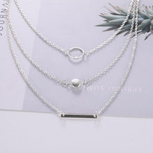 Load image into Gallery viewer, 2018 New Choker Fashion Wild Aperture Metal Rods Necklace Gold Silver Layered Necklace For Women Charm Gift Jewellery