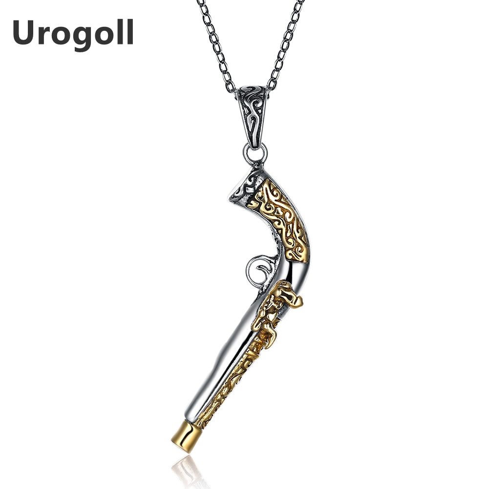 2018 New Classic 925 Sterling Silver Fashion Gun Charms Pendant Necklace Men Boys Wedding Fine Jewelry Gifts