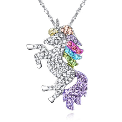 2018 Nuovo cristallo dalla collana con pendente a forma di unicorno caldo austriaco, adatta per donne e gioielleria femminile per feste come regali carini 