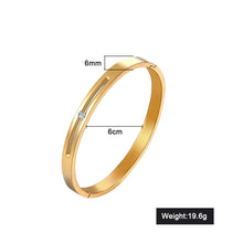 Carica l'immagine nel visualizzatore di Gallery, 2018 New B047 316L Stainless Steel Cuff Bracelet For Women Tension Setting CZ Bracelets &amp; Bangles 3 Colors Choices