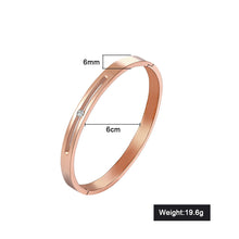 Carica l'immagine nel visualizzatore di Gallery, 2018 New B047 316L Stainless Steel Cuff Bracelet For Women Tension Setting CZ Bracelets &amp; Bangles 3 Colors Choices