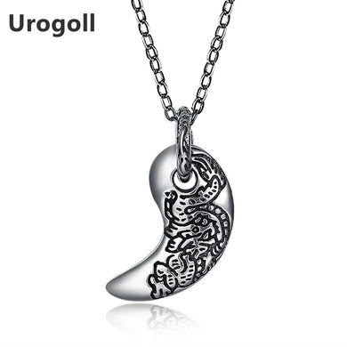 2018 New Fashion 925 Sterling Silver Crescent Retro Style Pendant Necklaces For Women Mens Jewelry Gift For Friends