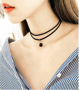2018 New Fashion Black Lace Pearls choker pendent Necklaces Jewelry Multilayer Chain Imitation For Women Wedding Bride Necklace