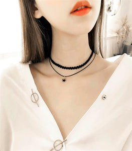 2018 New Fashion Black Lace Pearls choker pendent Necklaces Jewelry Multilayer Chain Imitation For Women Wedding Bride Necklace