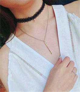 2018 New Fashion Black Lace Pearls choker pendent Necklaces Jewelry Multilayer Chain Imitation For Women Wedding Bride Necklace