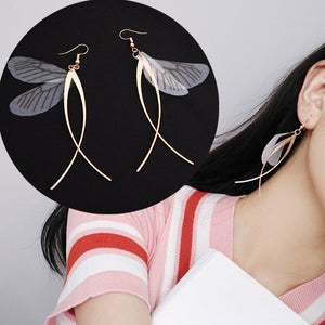 2018 New Fashion Brincos Oorbellen Bijoux Cross Fish shape Angels Butterfly Wings Maxi Statement Drop Earrings Women Jewelry