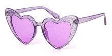 Carica l&#39;immagine nel visualizzatore di Gallery, 2023 Love Heart Sunglasses Women Glitter Lenses Eyewear Candy Colorful Classic Crystal Frame Kurt Cobain UV400