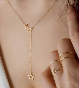 2018 New Fashion Minimalist Dainty Moon Star Long Ball Chain Pendant Necklaces Jewelry Women Girls Gift Necklaces Women Femme