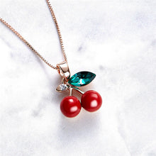 Load image into Gallery viewer, 2018 New Fashion Necklace For Women Austrian Crystal Cherry Pendant Necklace for Girl&#39;s Jewelry Gift