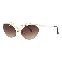 Carica l&#39;immagine nel visualizzatore di Gallery, 2023 Retro Oval Letters Sunglasses Cat Eye Frame Rimless Sunglasses Trending Men Punk Sun Glasses Female UV400