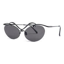 Carica l&#39;immagine nel visualizzatore di Gallery, 2023 Retro Oval Letters Sunglasses Cat Eye Frame Rimless Sunglasses Trending Men Punk Sun Glasses Female UV400