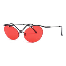 Carica l&#39;immagine nel visualizzatore di Gallery, 2023 Retro Oval Letters Sunglasses Cat Eye Frame Rimless Sunglasses Trending Men Punk Sun Glasses Female UV400