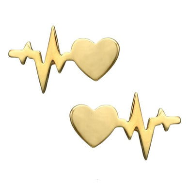 2018 New Lovely Heartbeat Stud Earring for Women Girl Heart Curve Alloy Studs Earrings Metal Geometric Statement Earring